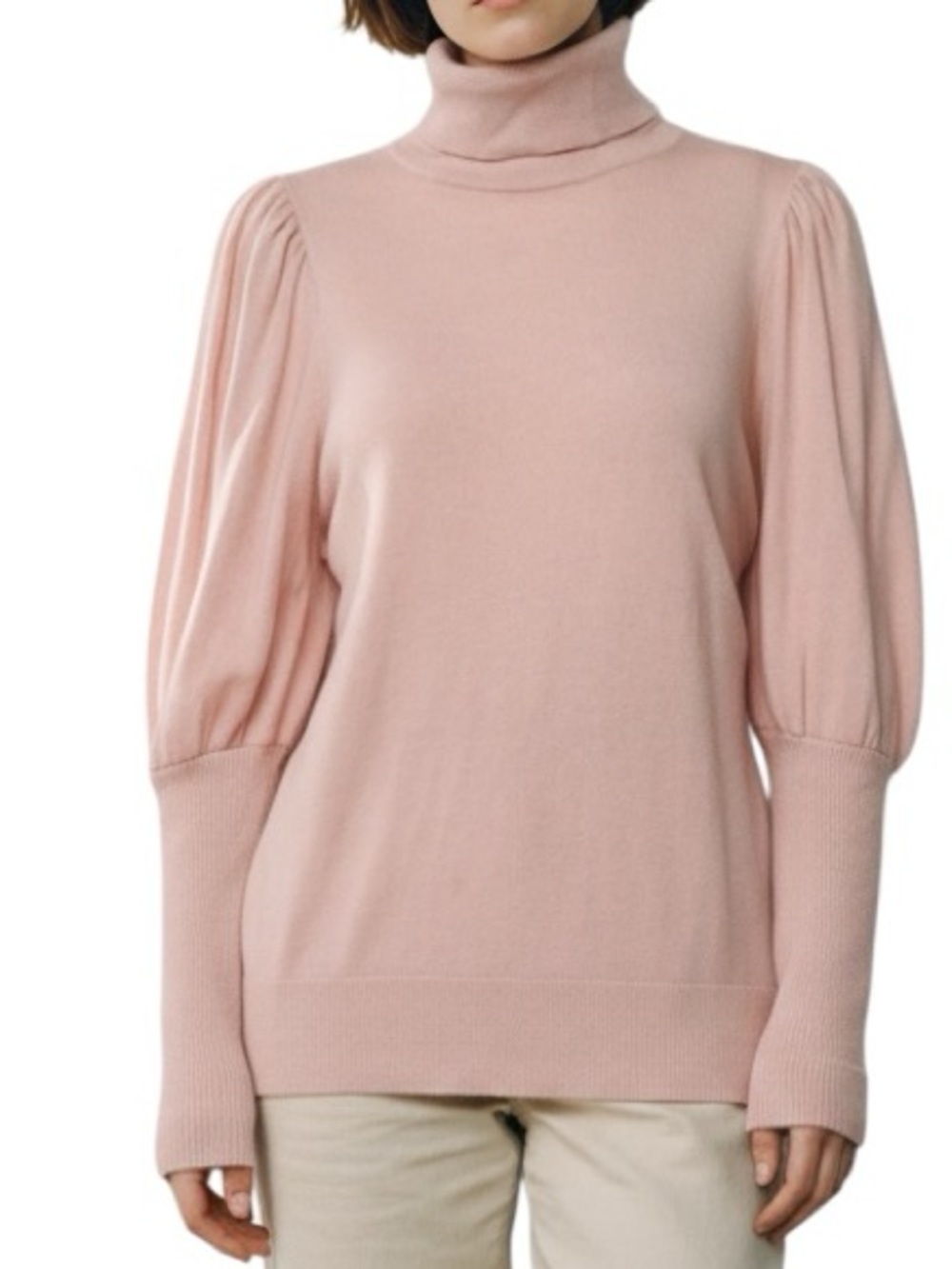 Ted Baker wool blend puff sleeve knit turtleneck Sz S sweater excellent conditon